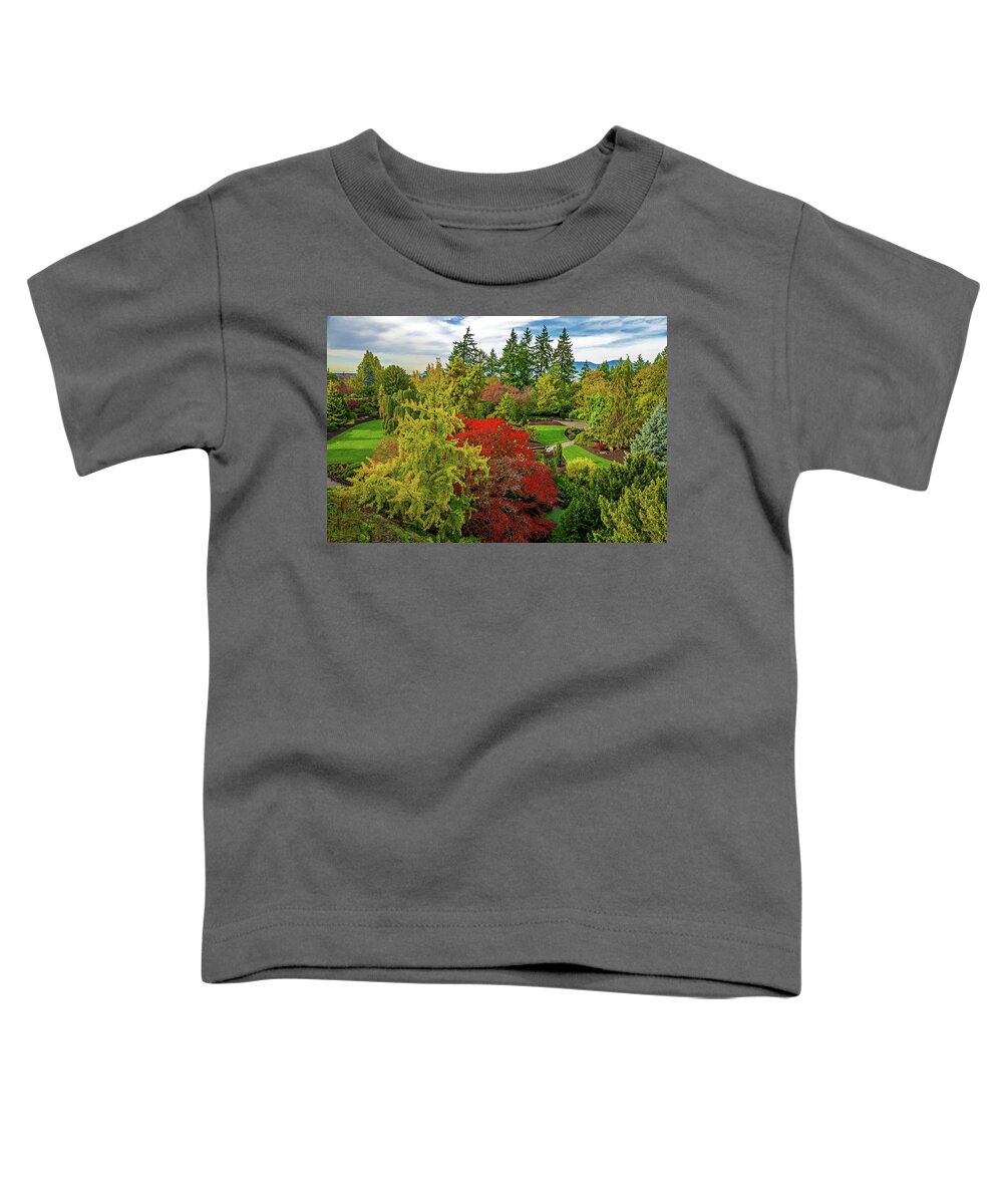 Alex Lyubar Toddler T-Shirt featuring the photograph Autumn landscape at Queen Elizabeth #1 by Alex Lyubar