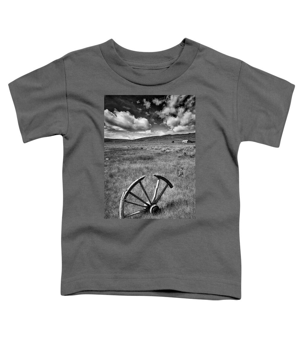 Bodie Toddler T-Shirt featuring the photograph Bodie Ghost Town Wheel #1 by Jon Glaser