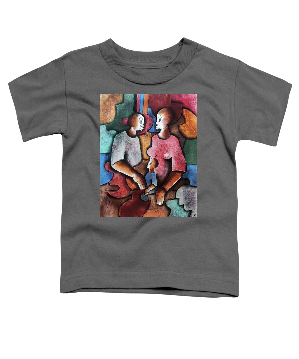 African Art Toddler T-Shirt featuring the painting Circle of Love by Peter Sibeko 1940-2013