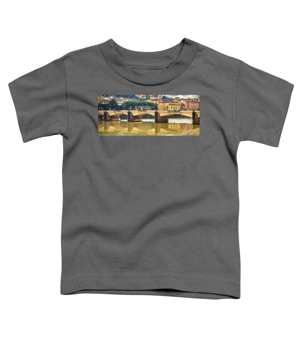 Arno Toddler T-Shirt featuring the photograph cityscape of Florence #1 by Vivida Photo PC