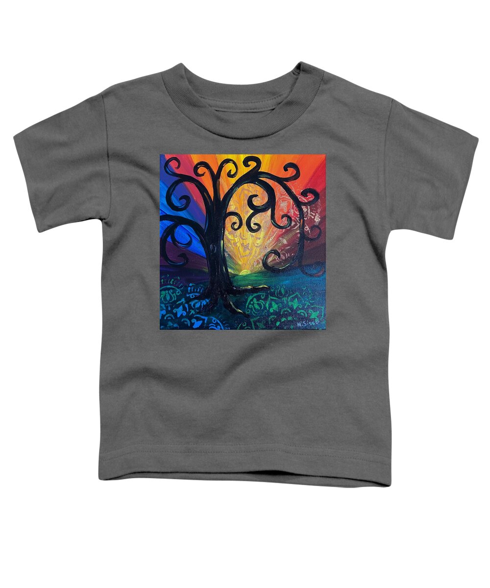 Tree Of Life Toddler T-Shirt featuring the painting Colorful Life #1 by Nancy Sisco