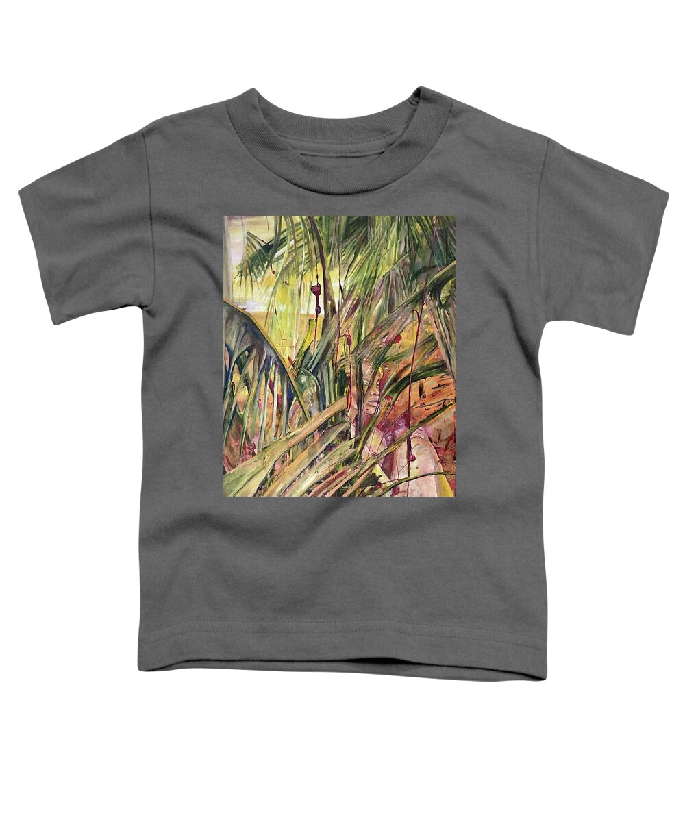 Palms Toddler T-Shirt featuring the painting Come by Peggy Blood