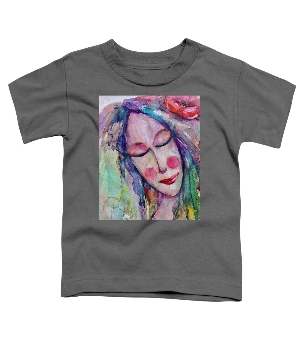 Dream Toddler T-Shirt featuring the painting Dreaming #1 by Mikyong Rodgers