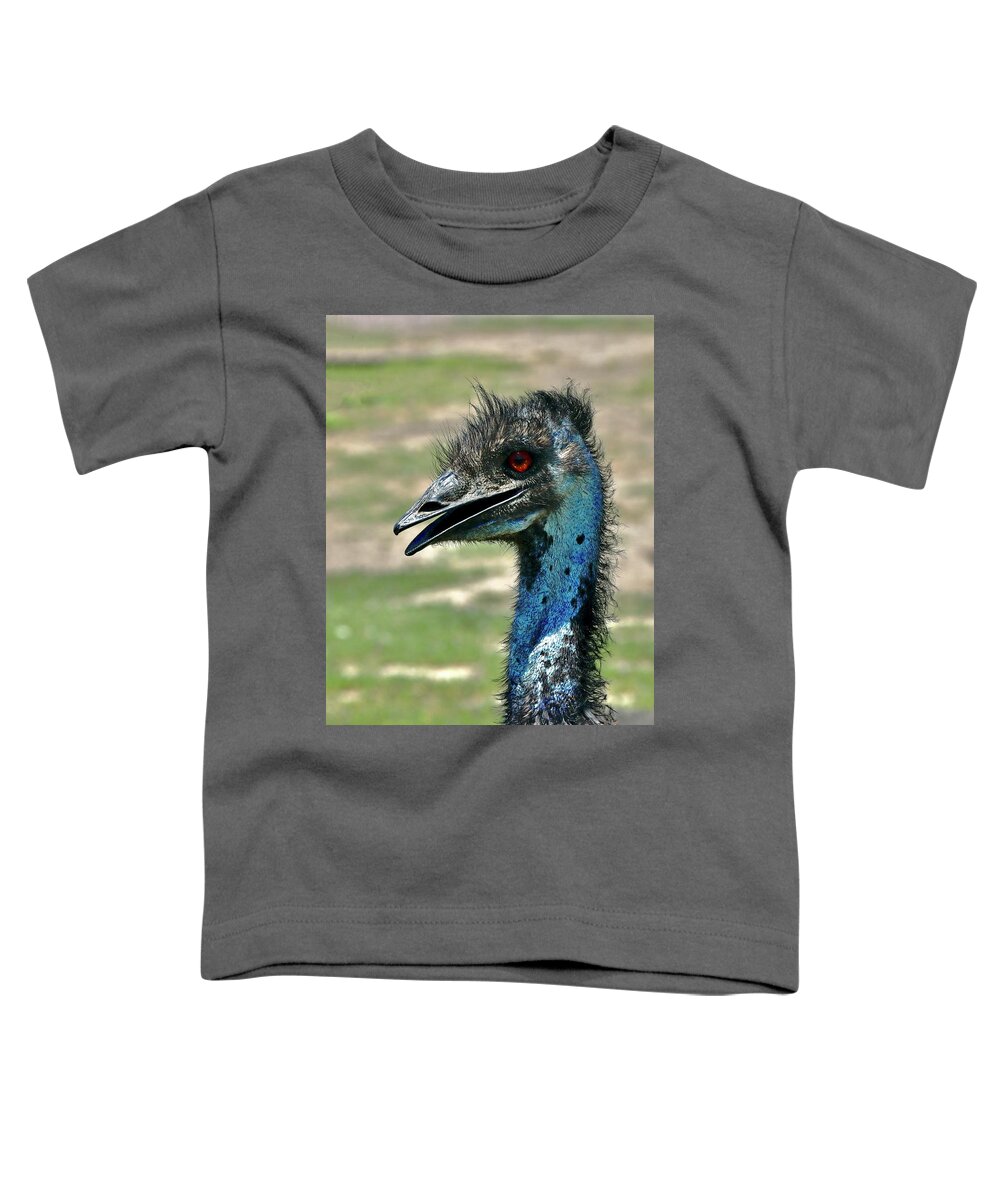Emu Toddler T-Shirt featuring the photograph Emu by Sarah Lilja