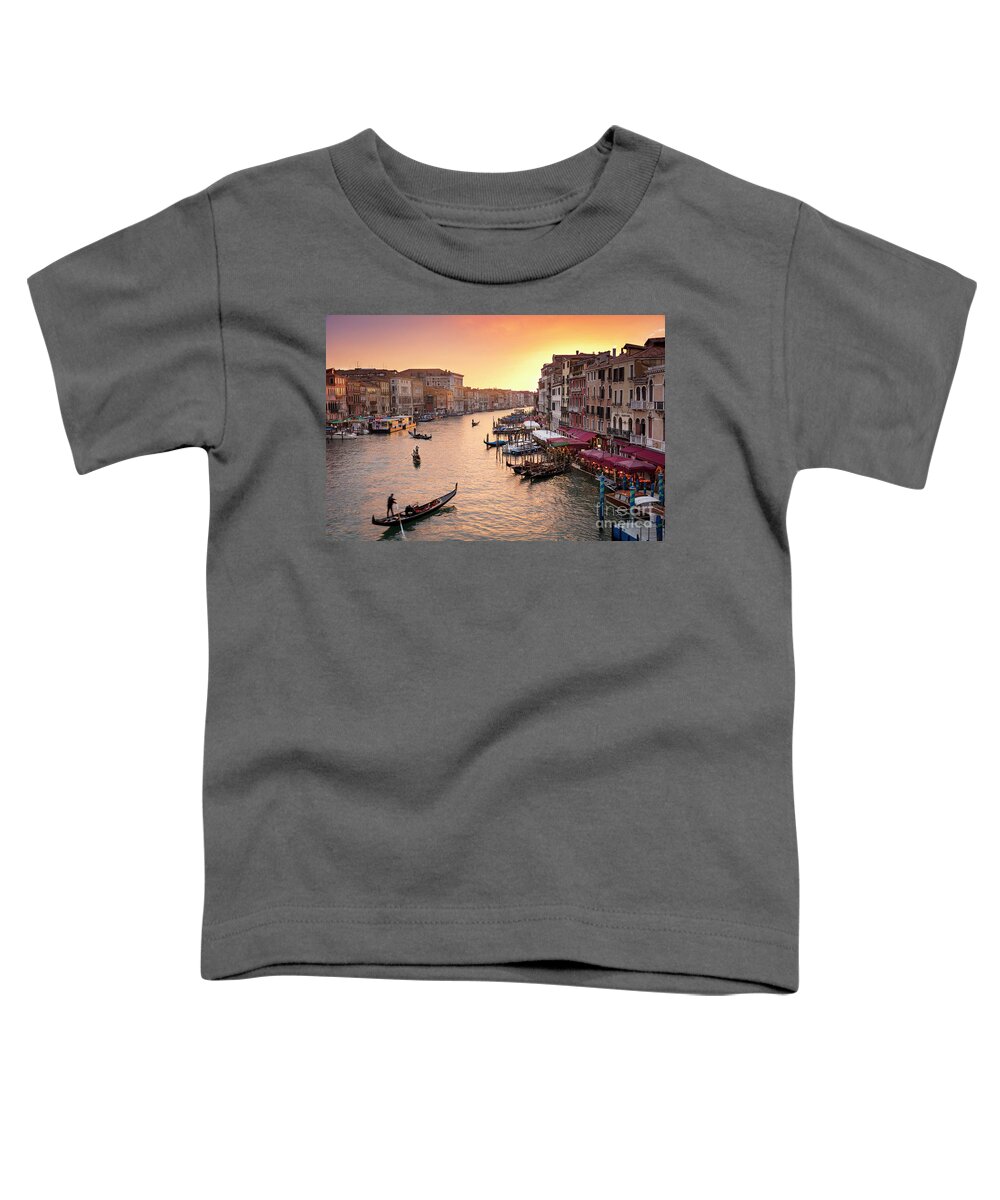 Venice Toddler T-Shirt featuring the photograph Evening on the Grand Canal - Venice Italy by Brian Jannsen