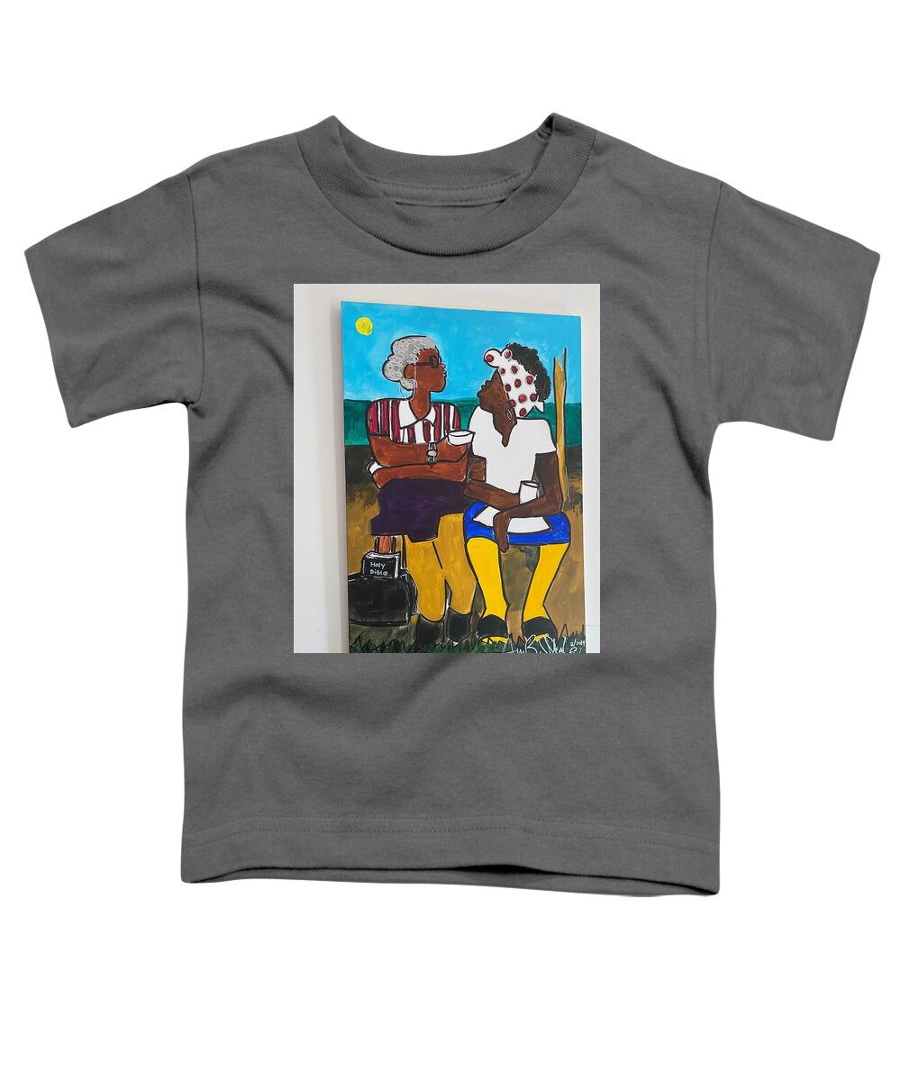  Toddler T-Shirt featuring the painting Friends #1 by Angie ONeal