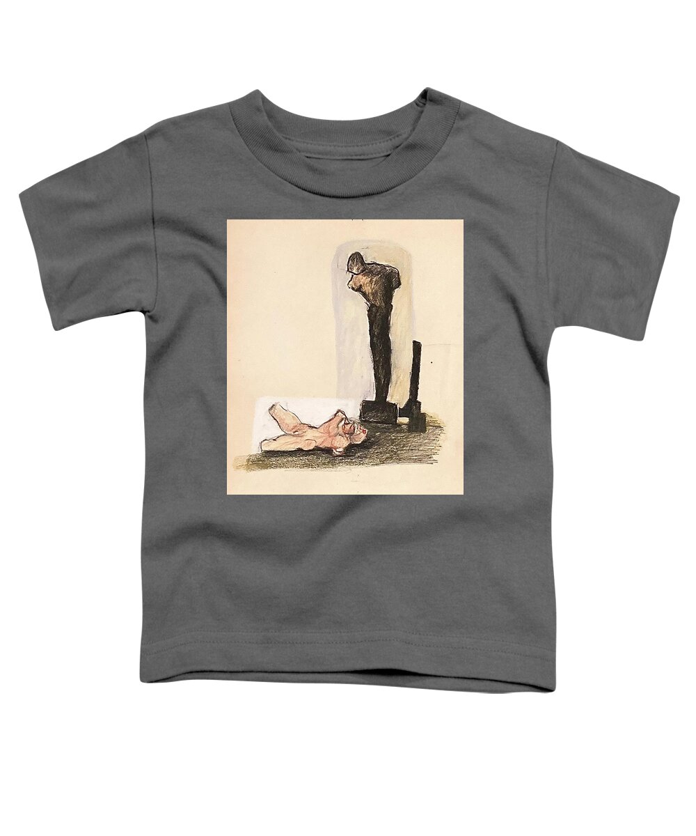Silhouette Toddler T-Shirt featuring the drawing Guilt by David Euler
