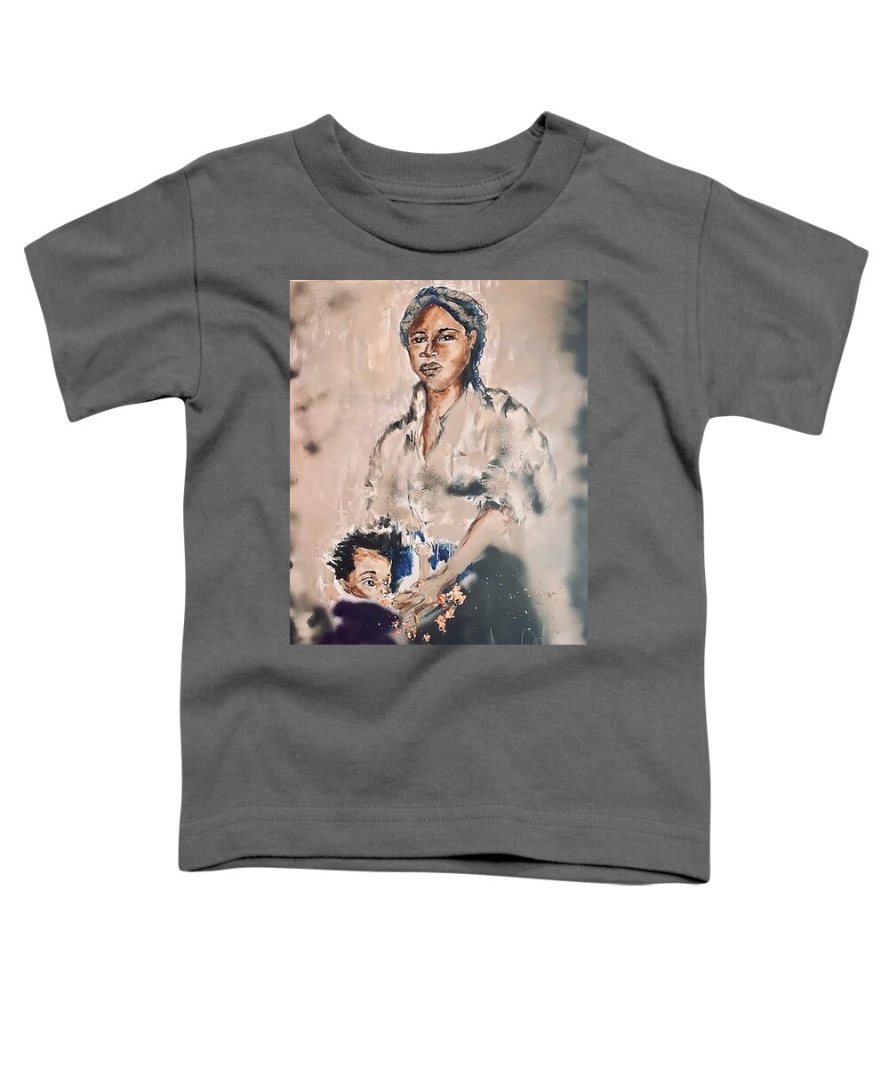  Toddler T-Shirt featuring the painting Hidden no More by Angie ONeal