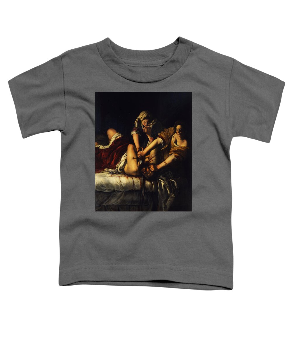 17th Century Art Toddler T-Shirt featuring the painting Judith Beheading Holofernes, 1614-1620 by Artemisia Gentileschi