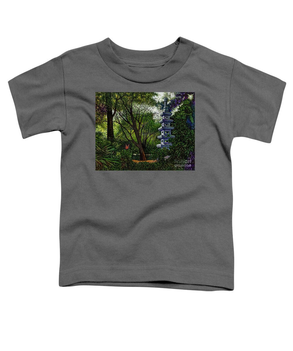 Pagoda Toddler T-Shirt featuring the painting Pagoda #1 by Michael Frank