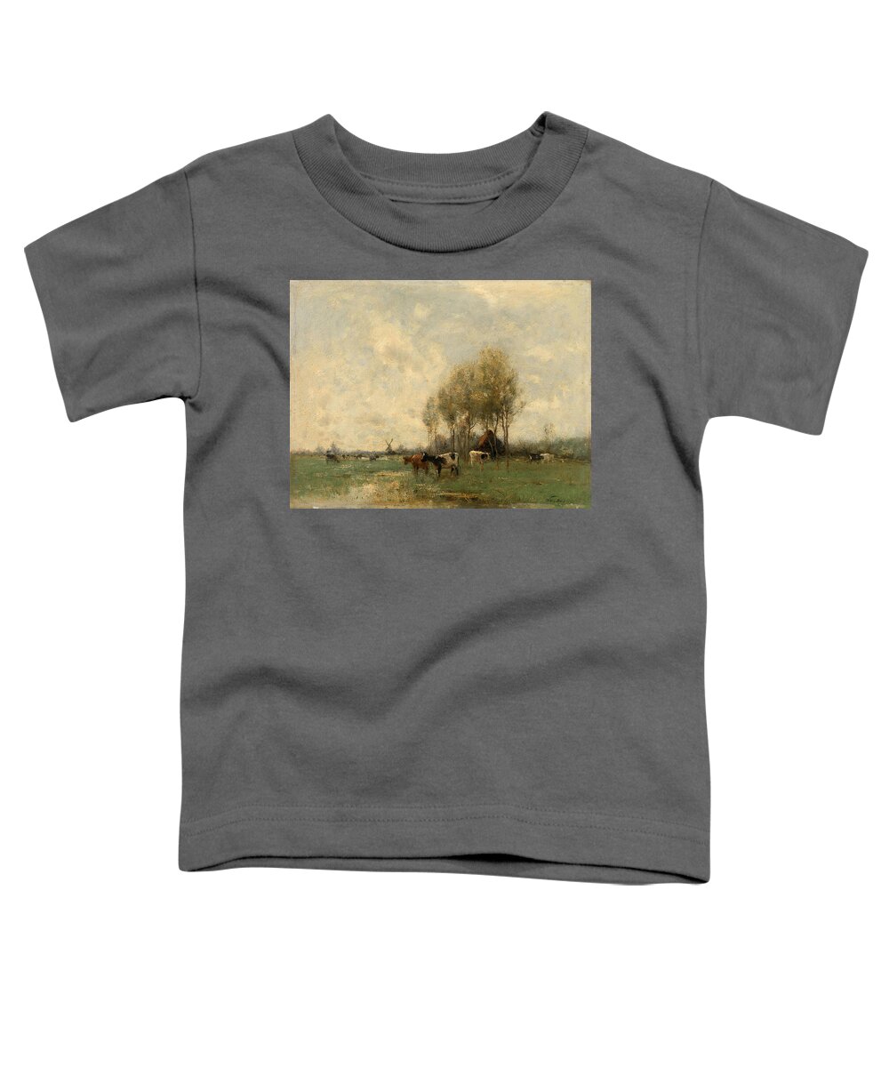 Willem Maris Toddler T-Shirt featuring the painting Pasture with cows #1 by Willem Maris