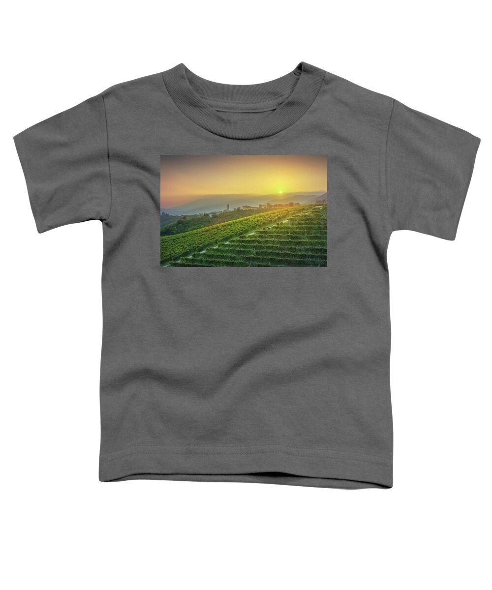 Prosecco Toddler T-Shirt featuring the photograph Last Light over Prosecco Hills by Stefano Orazzini