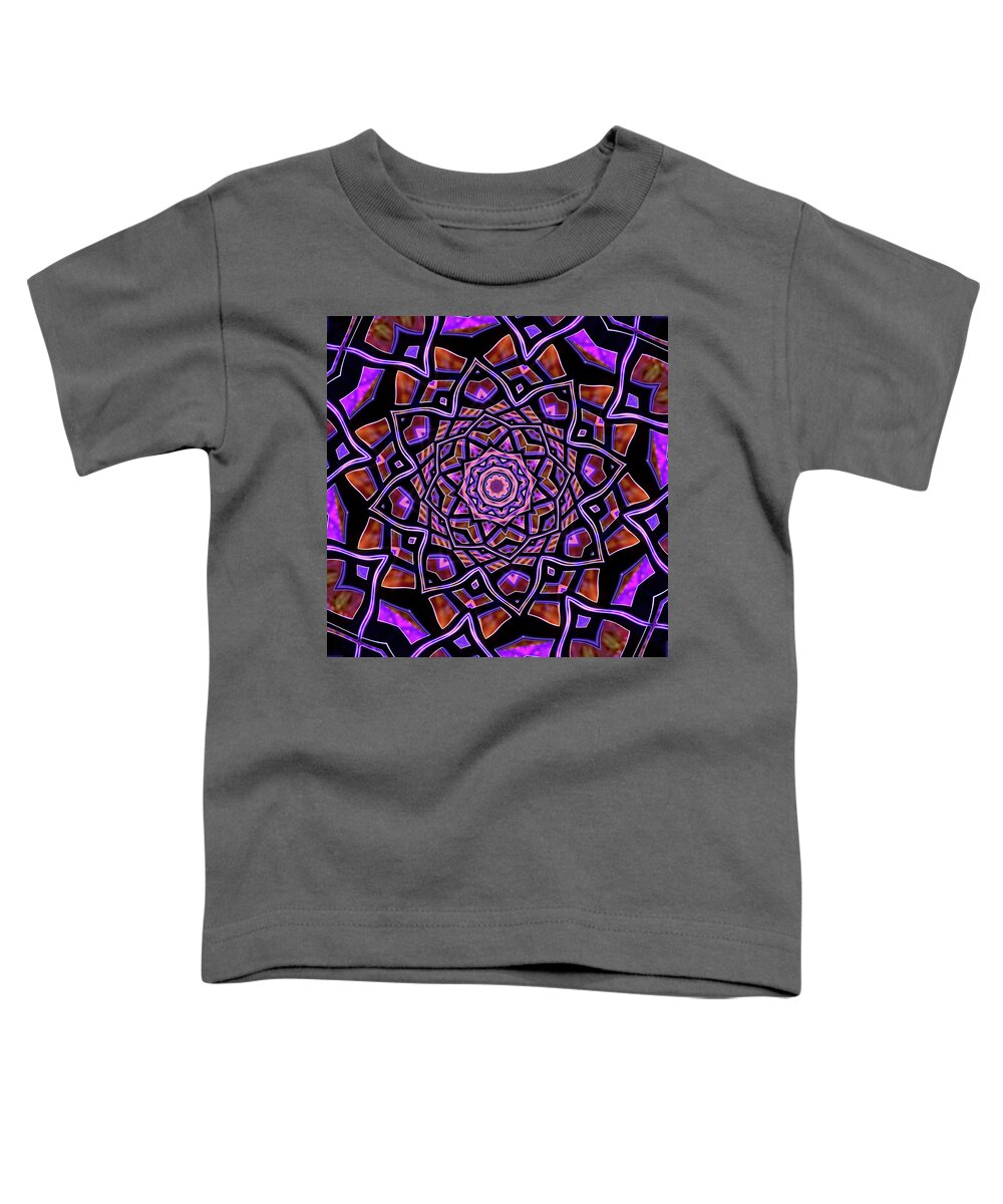 Mandala Toddler T-Shirt featuring the digital art Purple Canon #2 by Dave Turner