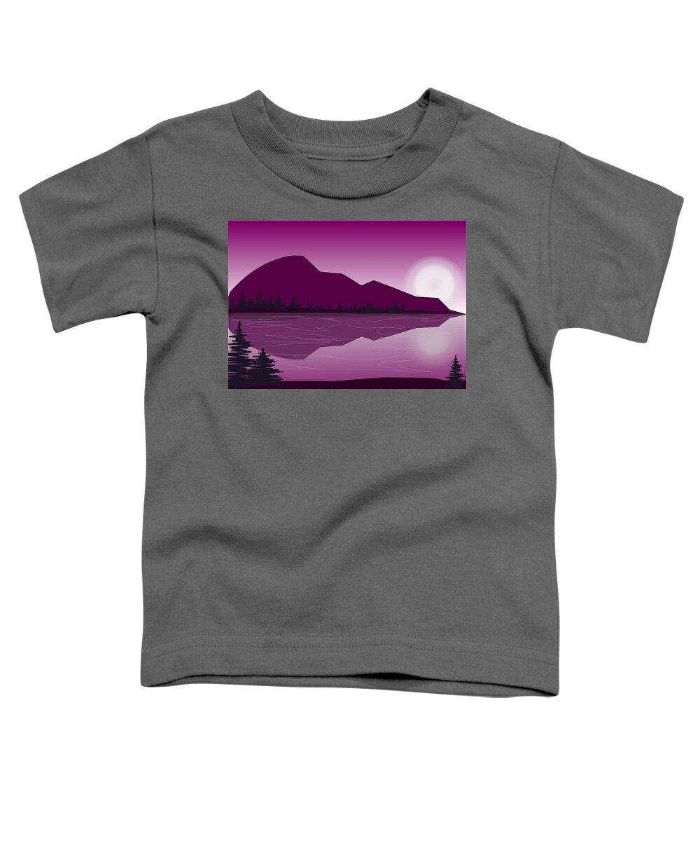 Malakhova Toddler T-Shirt featuring the painting Purple Mountain #1 by Anastasiya Malakhova