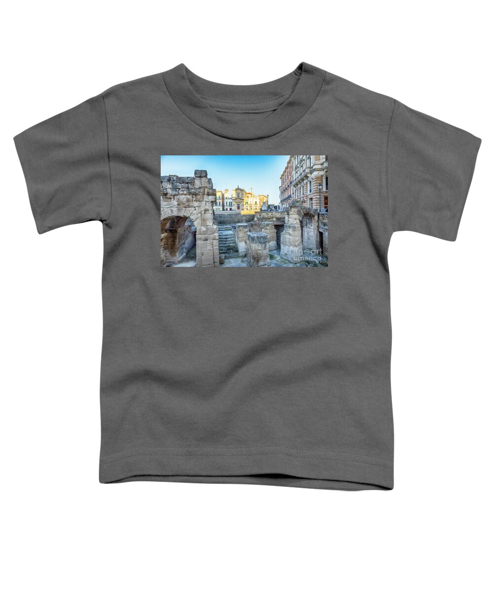 Roman Toddler T-Shirt featuring the photograph Roman amphitheatre of Lecce, Italy #1 by Ariadna De Raadt