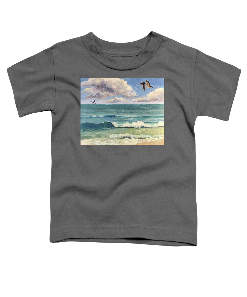 Skimmers Toddler T-Shirt featuring the painting Skimmers by Anne Marie Brown