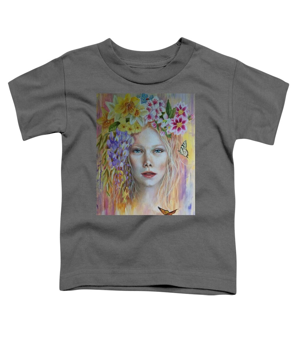 Spring Toddler T-Shirt featuring the painting Spring #1 by Caroline Philp