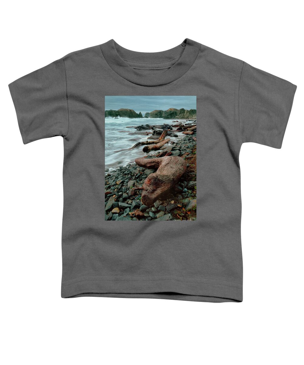 Dave Welling Toddler T-Shirt featuring the photograph Storm Surf Bandon Beach Oregon by Dave Welling