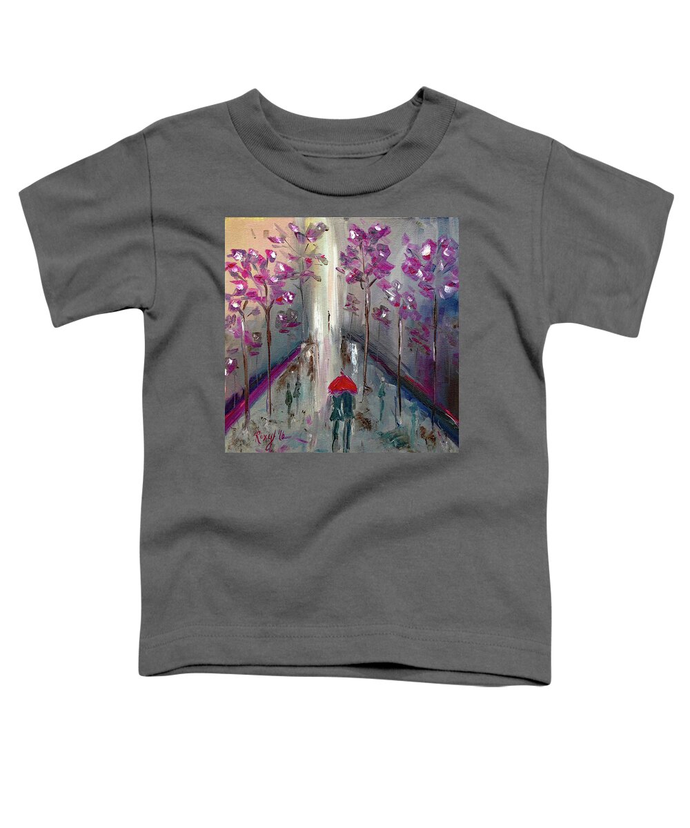 Romantic Toddler T-Shirt featuring the painting Strolling #1 by Roxy Rich