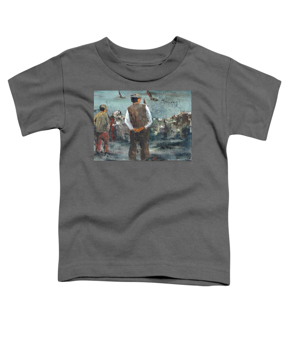  Toddler T-Shirt featuring the painting The Race is on #2 by Val Byrne