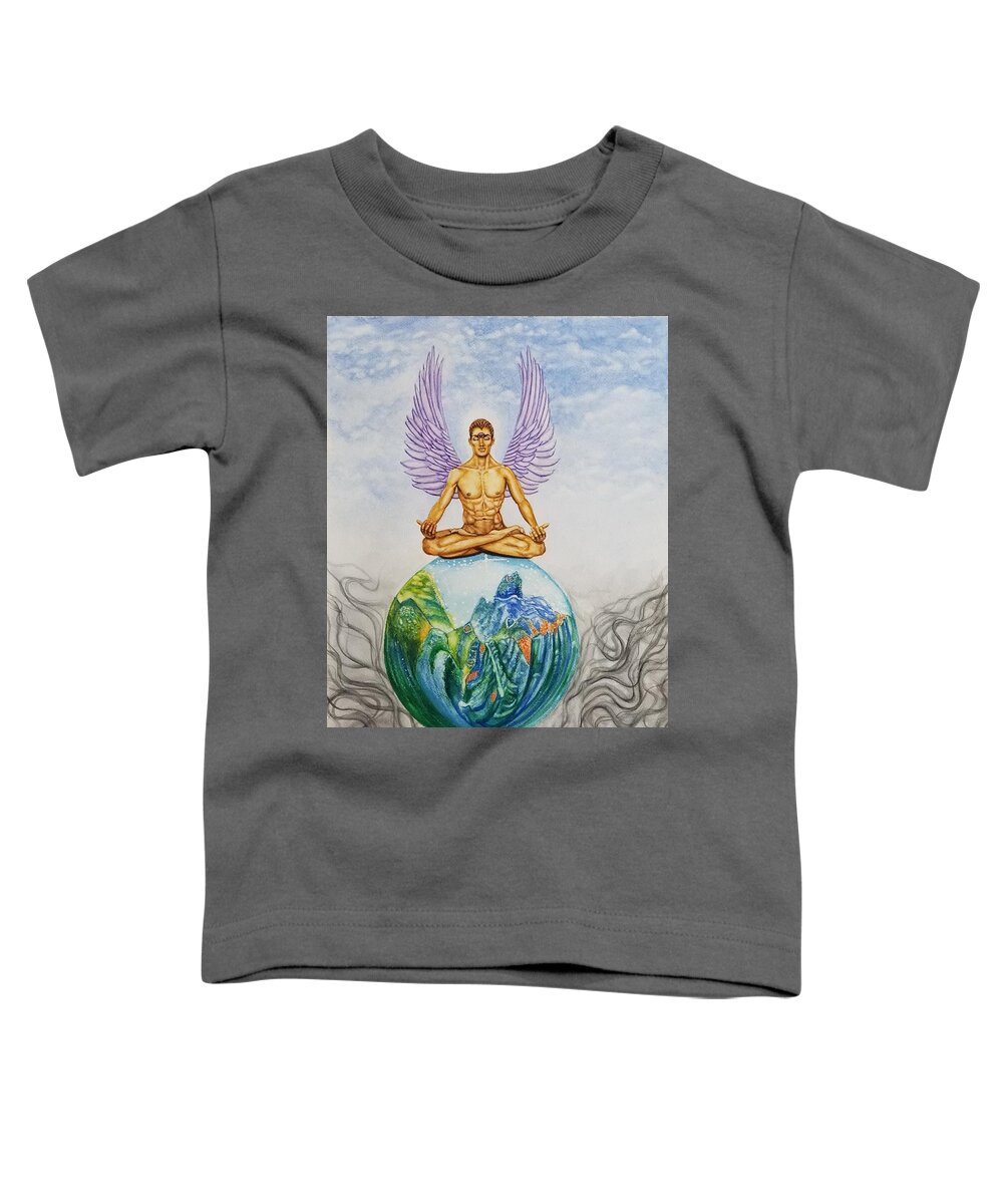 Angel Toddler T-Shirt featuring the painting The Watcher by Steed Edwards