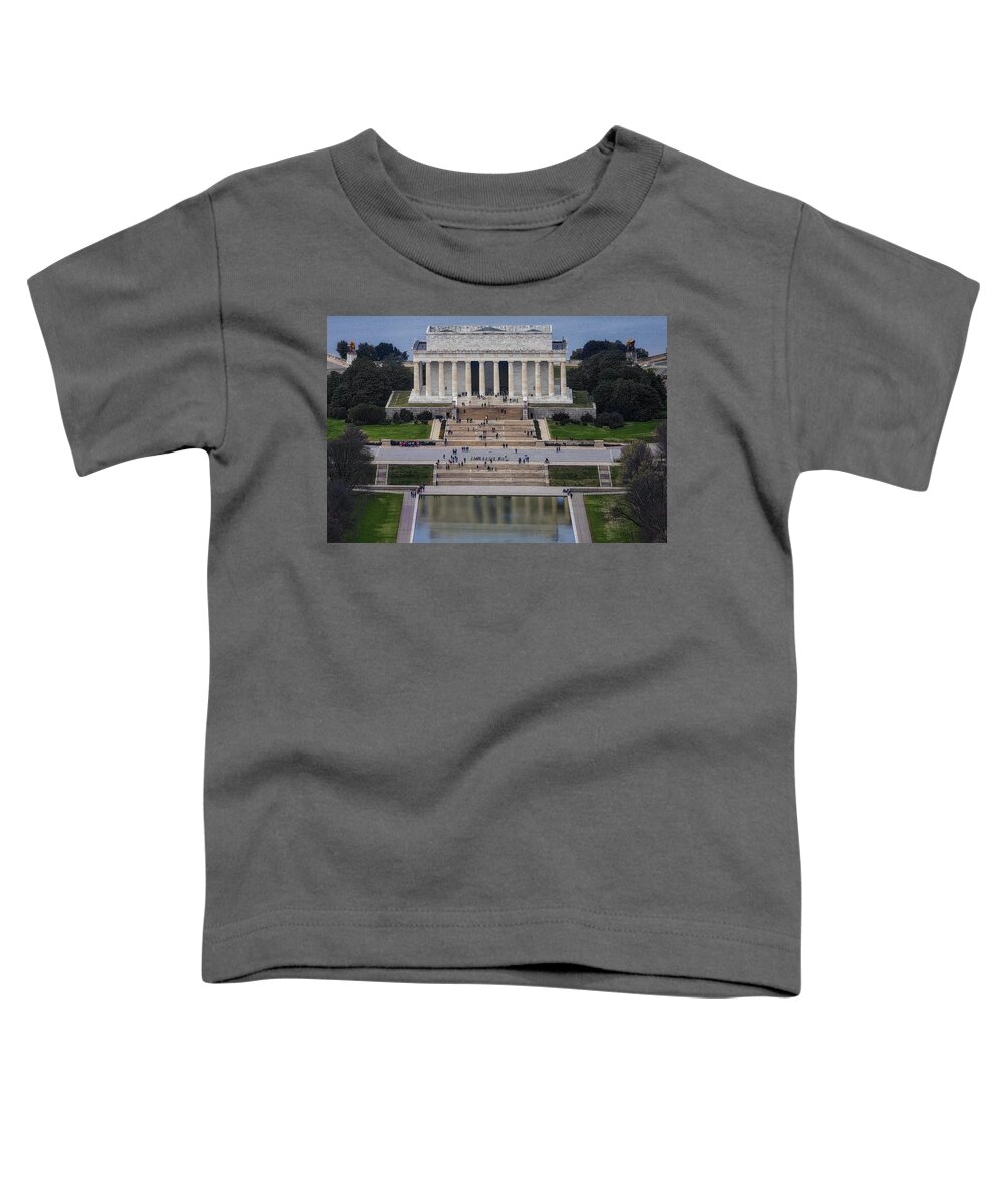 Washington Dc Toddler T-Shirt featuring the photograph Washington DC Memorials Aerial #1 by Susan Candelario
