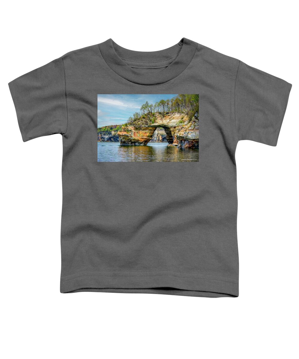 Lake Toddler T-Shirt featuring the photograph MI Pictured Rocks Shore #10 by LeeAnn McLaneGoetz McLaneGoetzStudioLLCcom
