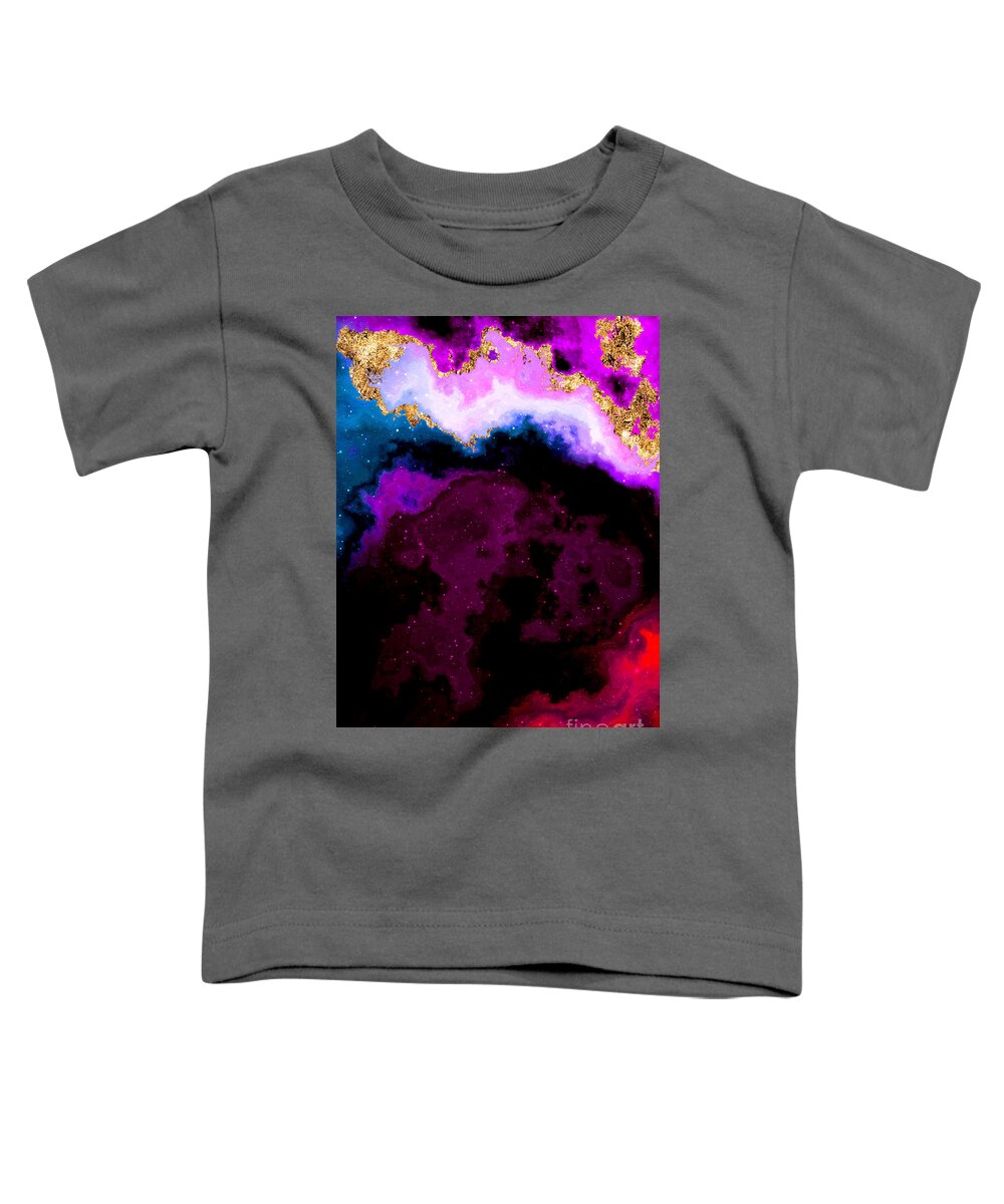 Holyrockarts Toddler T-Shirt featuring the mixed media 100 Starry Nebulas in Space Abstract Digital Painting 048 by Holy Rock Design