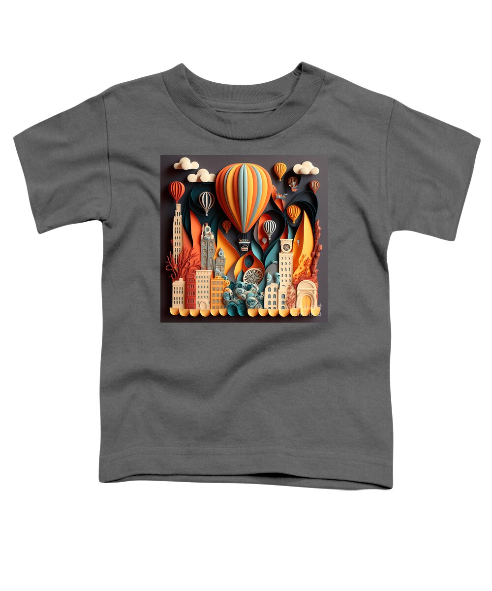 Balloon Races Toddler T-Shirt featuring the digital art Balloon Races #11 by Jay Schankman