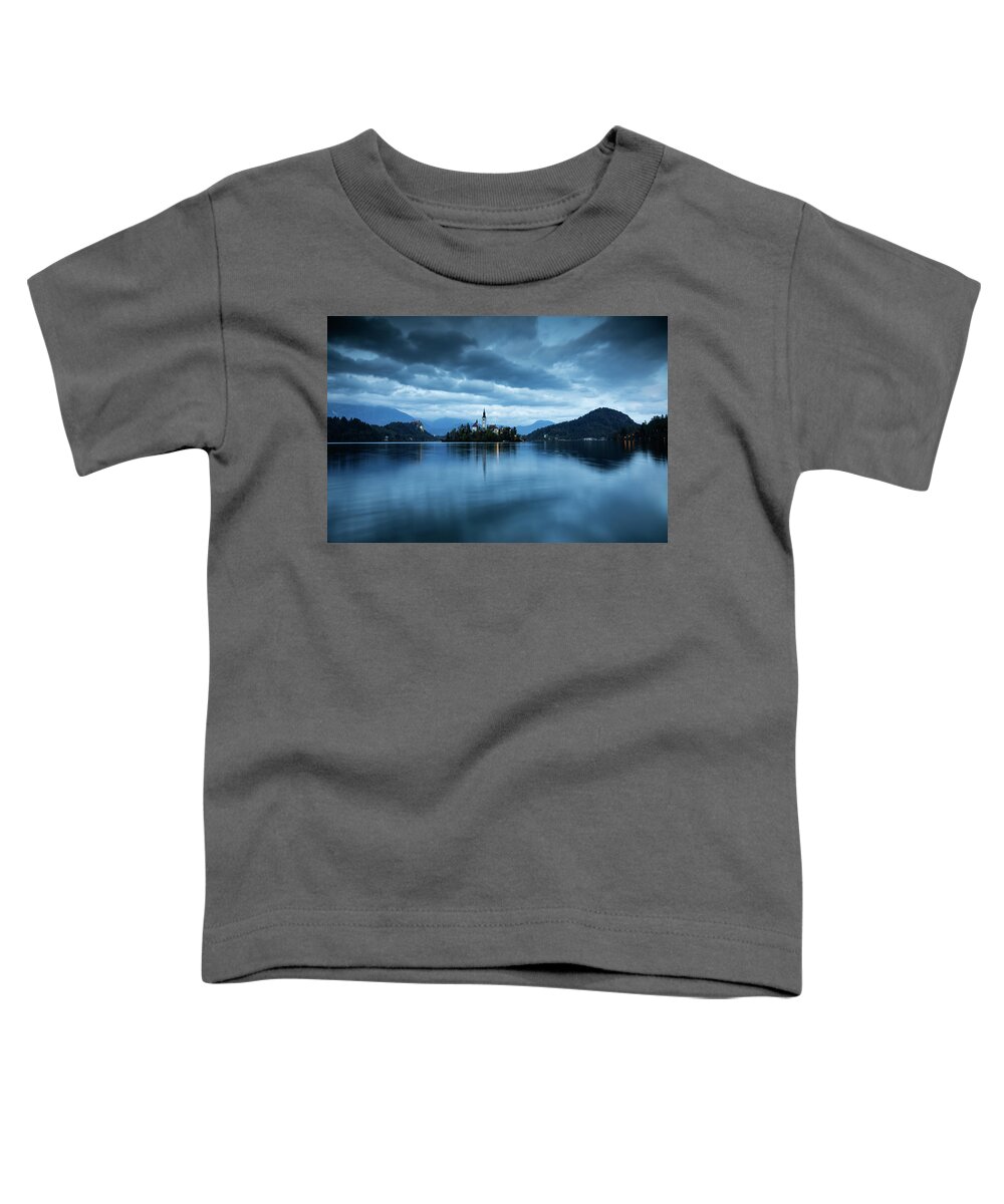 Bled Toddler T-Shirt featuring the photograph Dusk over Lake Bled #14 by Ian Middleton