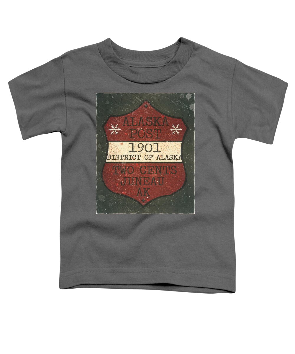 Dispatch Toddler T-Shirt featuring the digital art 1901 Union APO - Juneau Alaska - Local Mail Delivery - 2cts. Brick Red - Mail Art Post by Fred Larucci