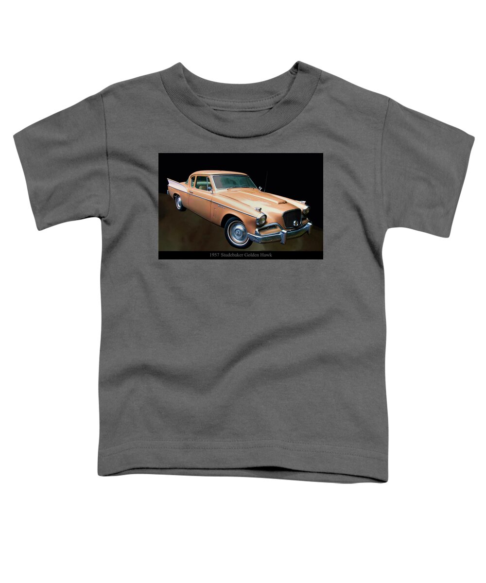 1950s Cars Toddler T-Shirt featuring the photograph 1957 Studebaker Golden Hawk by Flees Photos