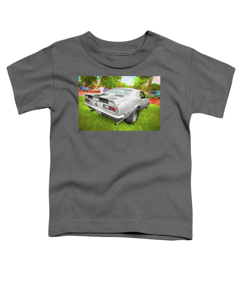 1969 Silver Chevrolet Camaro 350 Ss Toddler T-Shirt featuring the photograph 1969 Silver Chevrolet Camaro 350 SS X194 by Rich Franco
