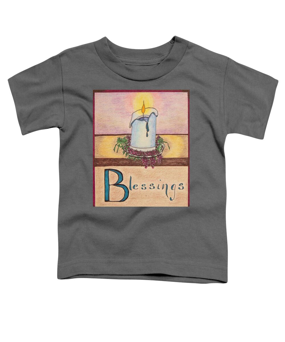 Blessings Toddler T-Shirt featuring the drawing Blessings #1 by Karen Nice-Webb