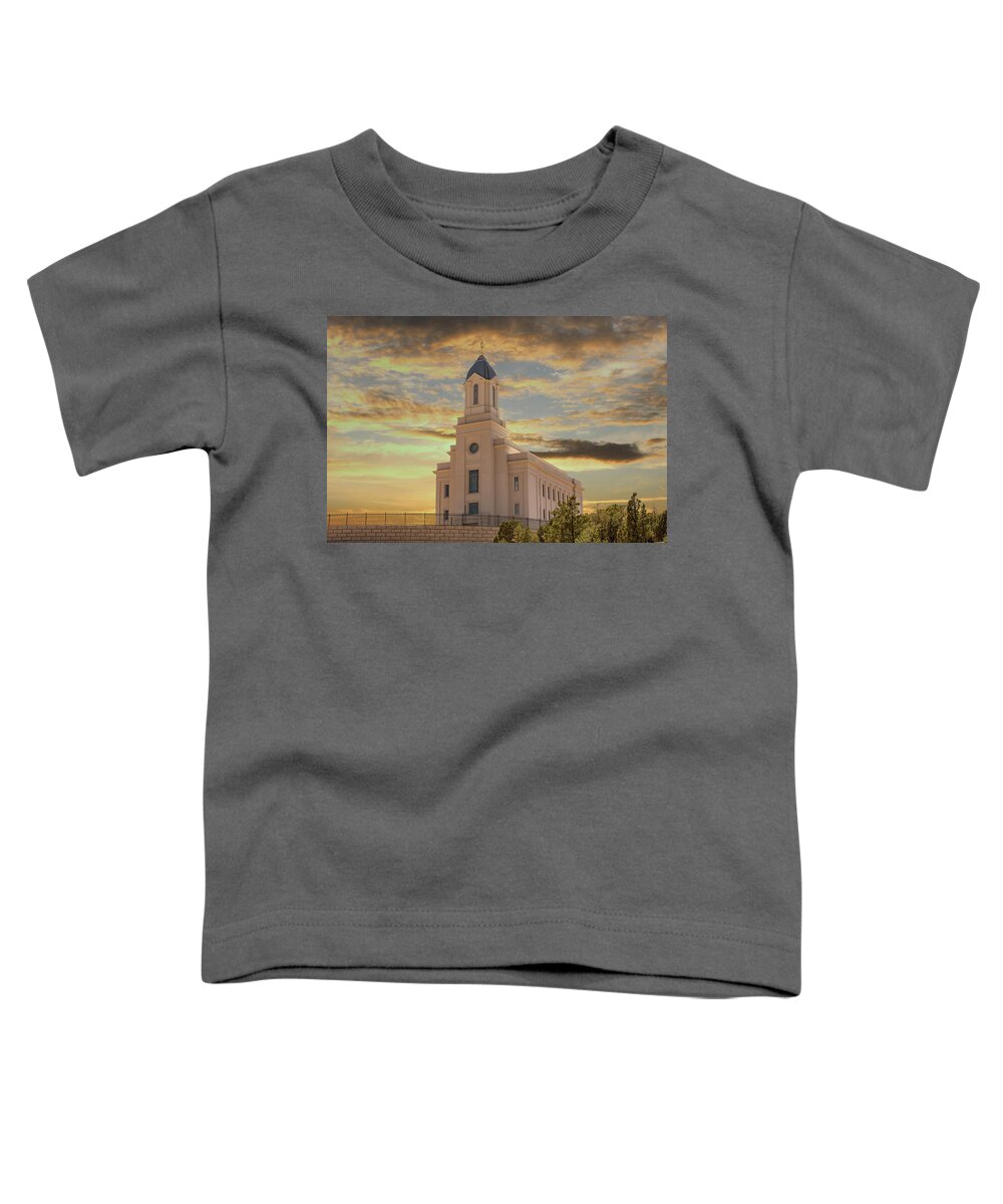 Trees Toddler T-Shirt featuring the photograph Cedar City Temple #2 by K Bradley Washburn