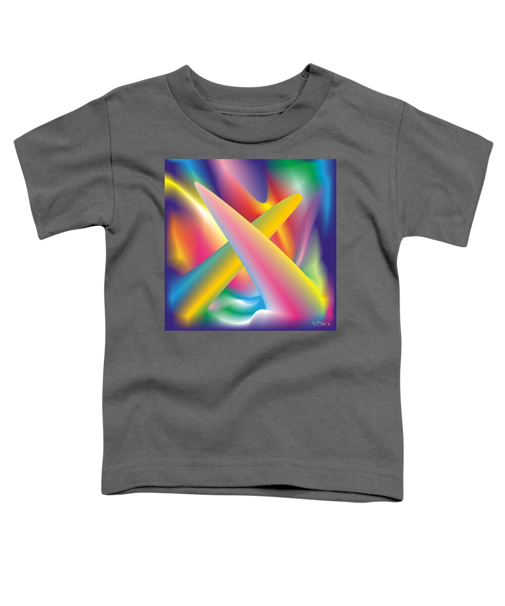Abstracts Toddler T-Shirt featuring the digital art The Dueling Phalli by Walter Neal