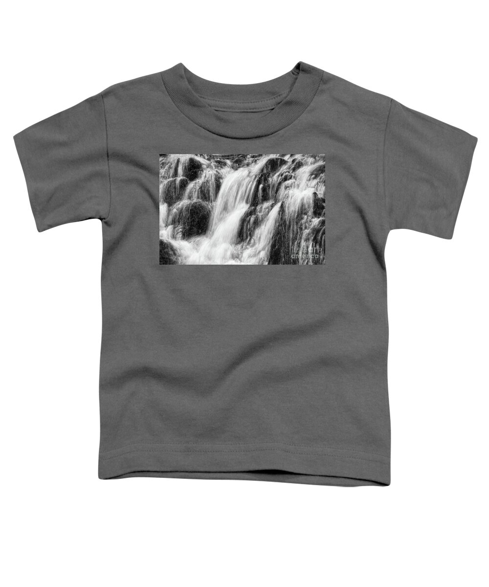 Black And White Toddler T-Shirt featuring the photograph Rushing Water #2 by Phil Perkins