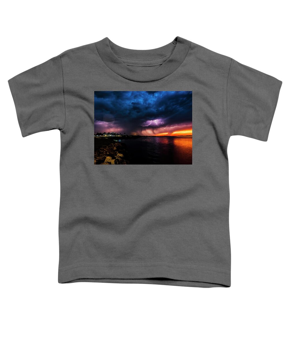 Storm Toddler T-Shirt featuring the photograph Stormy Sunset #1 by Jerry Connally