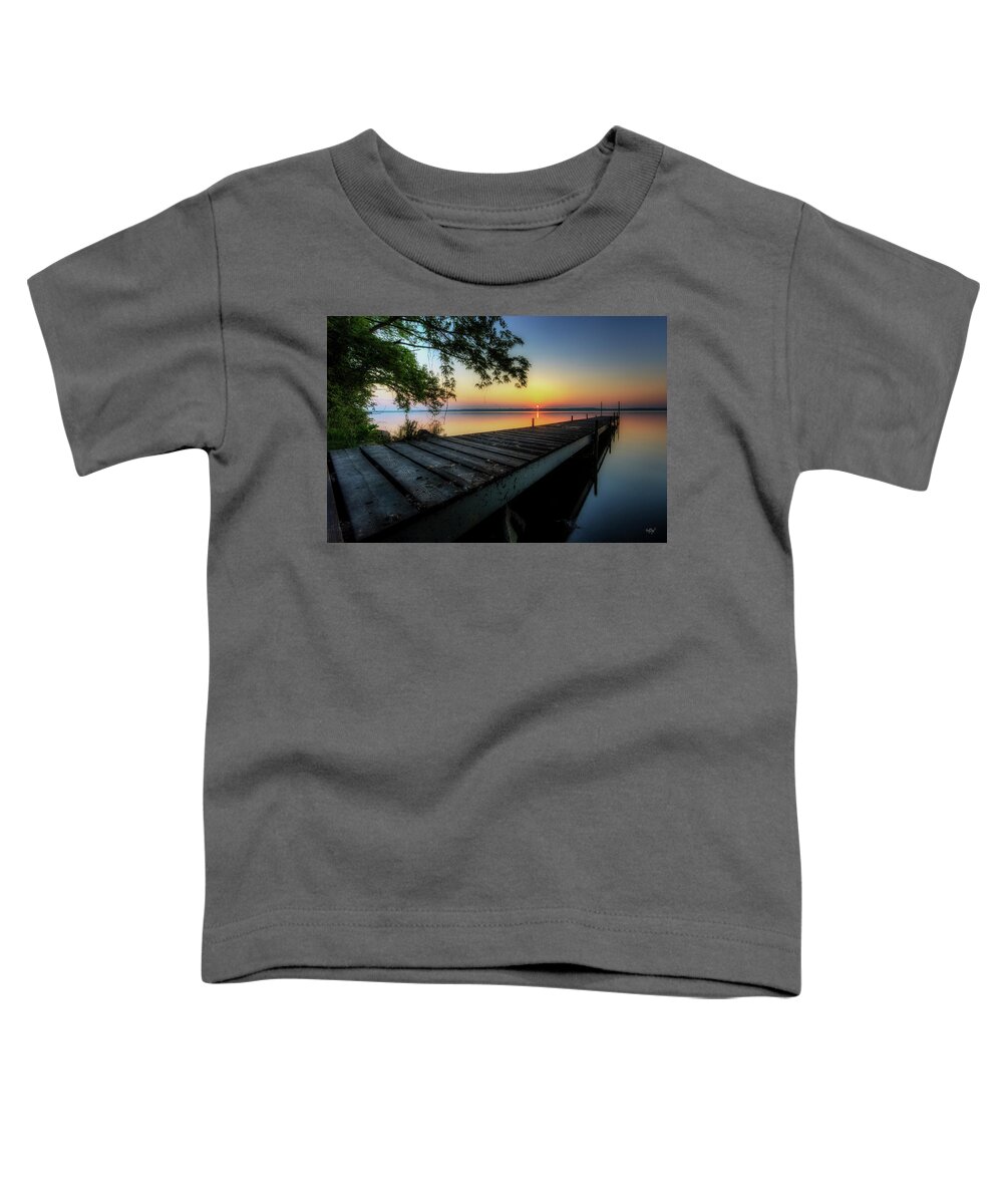 Sunrise Toddler T-Shirt featuring the photograph Sunrise over Cayuga Lake #2 by Everet Regal