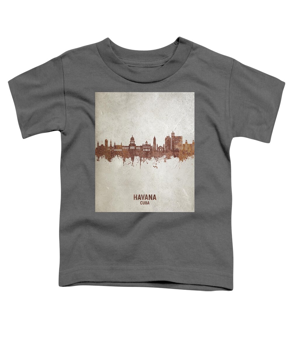 Havana Toddler T-Shirt featuring the digital art Havana Cuba Skyline #20 by Michael Tompsett