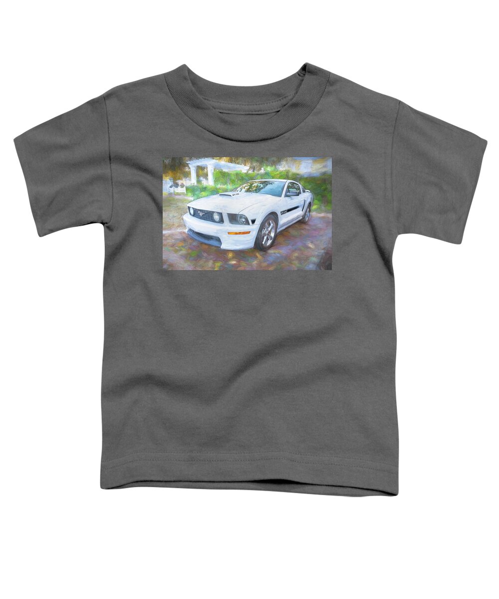 2008 White Ford Mustang Gt Cs California Special Toddler T-Shirt featuring the photograph 2008 White Ford Mustang GT CS California Special X121 #2008 by Rich Franco