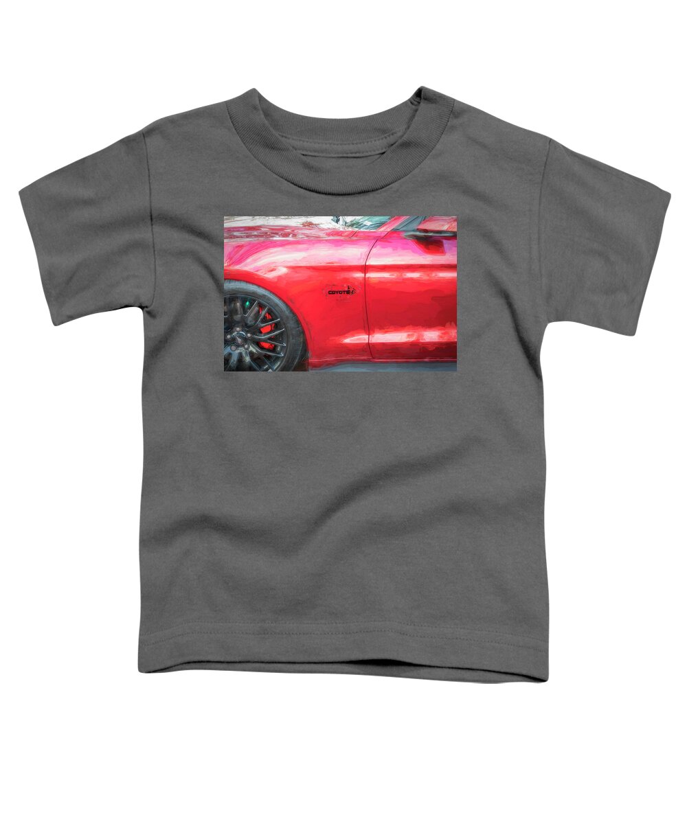 2019 Ruby Red Ford Coyote Mustang Gt 50 Toddler T-Shirt featuring the photograph 2019 Ruby Ford Coyote Mustang GT 50 X124 by Rich Franco