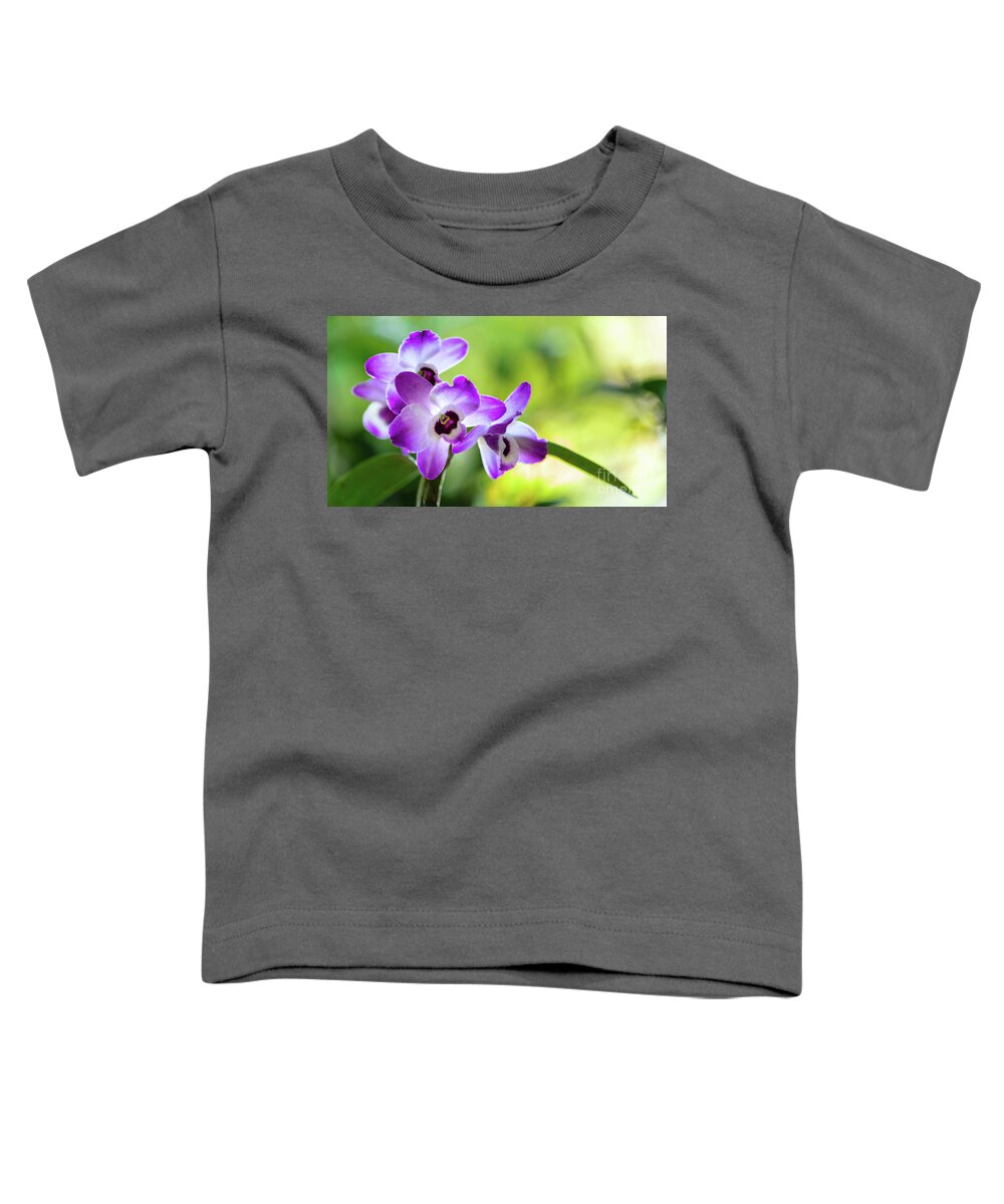 Background Toddler T-Shirt featuring the photograph Purple Orchid Flowers #22 by Raul Rodriguez