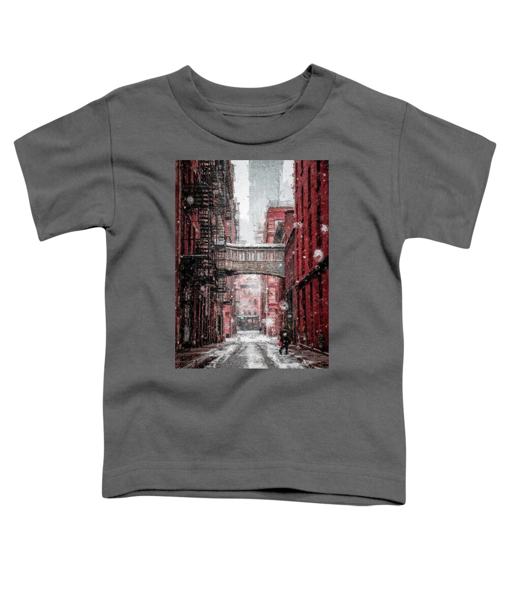 Building Toddler T-Shirt featuring the digital art Winter Story #228 by TintoDesigns