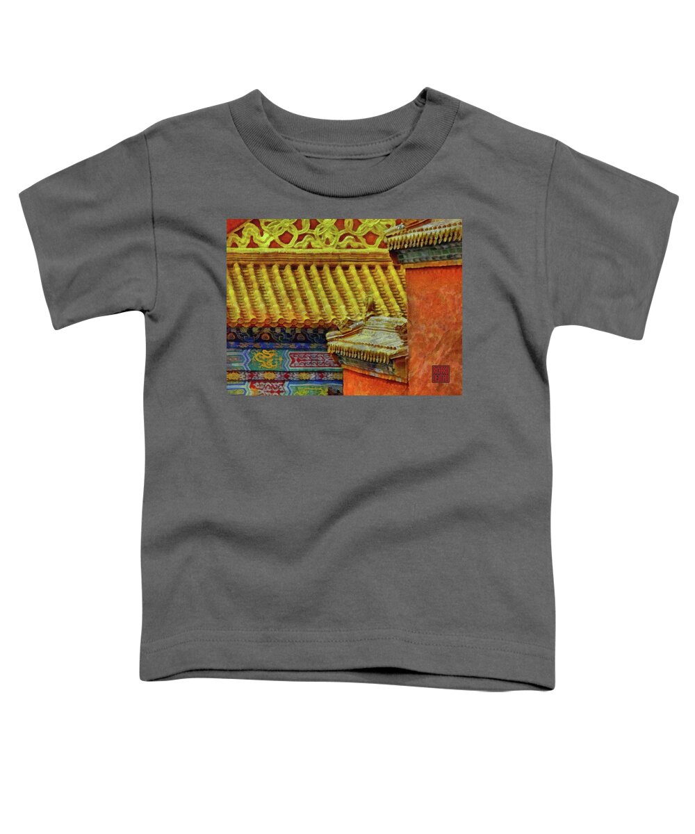 Architectural Abstract Art Toddler T-Shirt featuring the mixed media 289 Abstract Architectural Patterns Forbidden City, Beijing, China by Richard Neuman Abstract Art