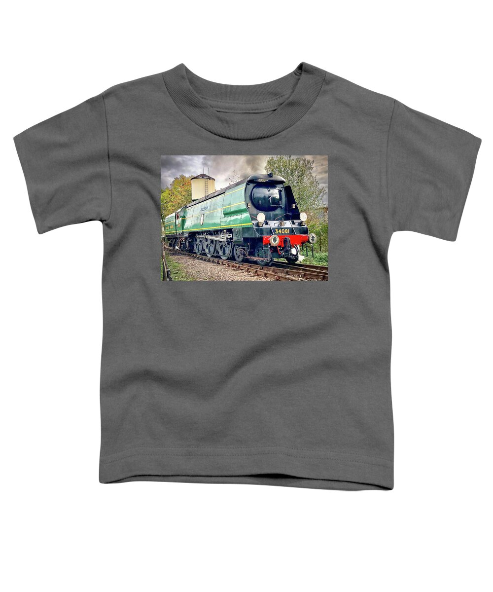 British Toddler T-Shirt featuring the photograph 92 Squadron 34081 Steam Locomotive #3 by Gordon James