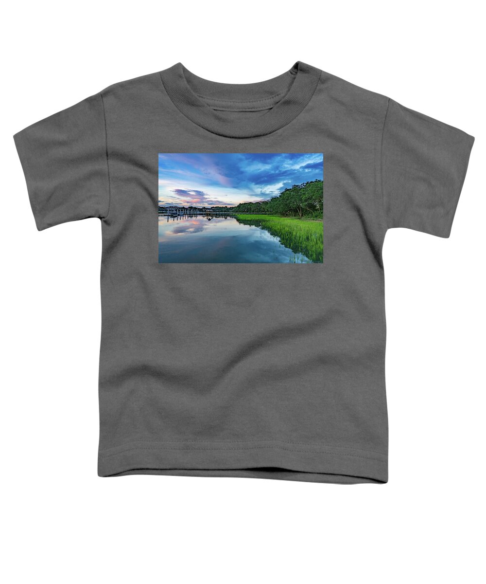 Hilton Head Island Toddler T-Shirt featuring the photograph Hilton Head Island South Carolina Boat Dock Marina #5 by Dave Morgan