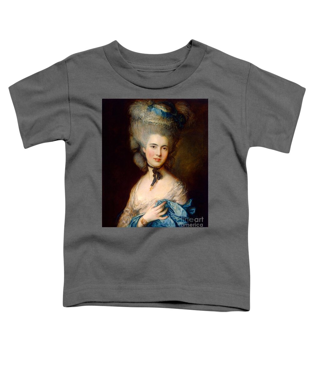 Thomas Gainsborough Toddler T-Shirt featuring the painting Woman in Blue #3 by Thomas Gainsborough