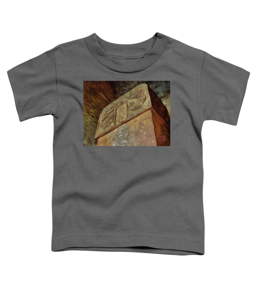 Abstract Toddler T-Shirt featuring the mixed media 375 Tablet, Ming Emperor Zhu Di, Changling Tomb, Beijing, China by Richard Neuman Architectural Gifts