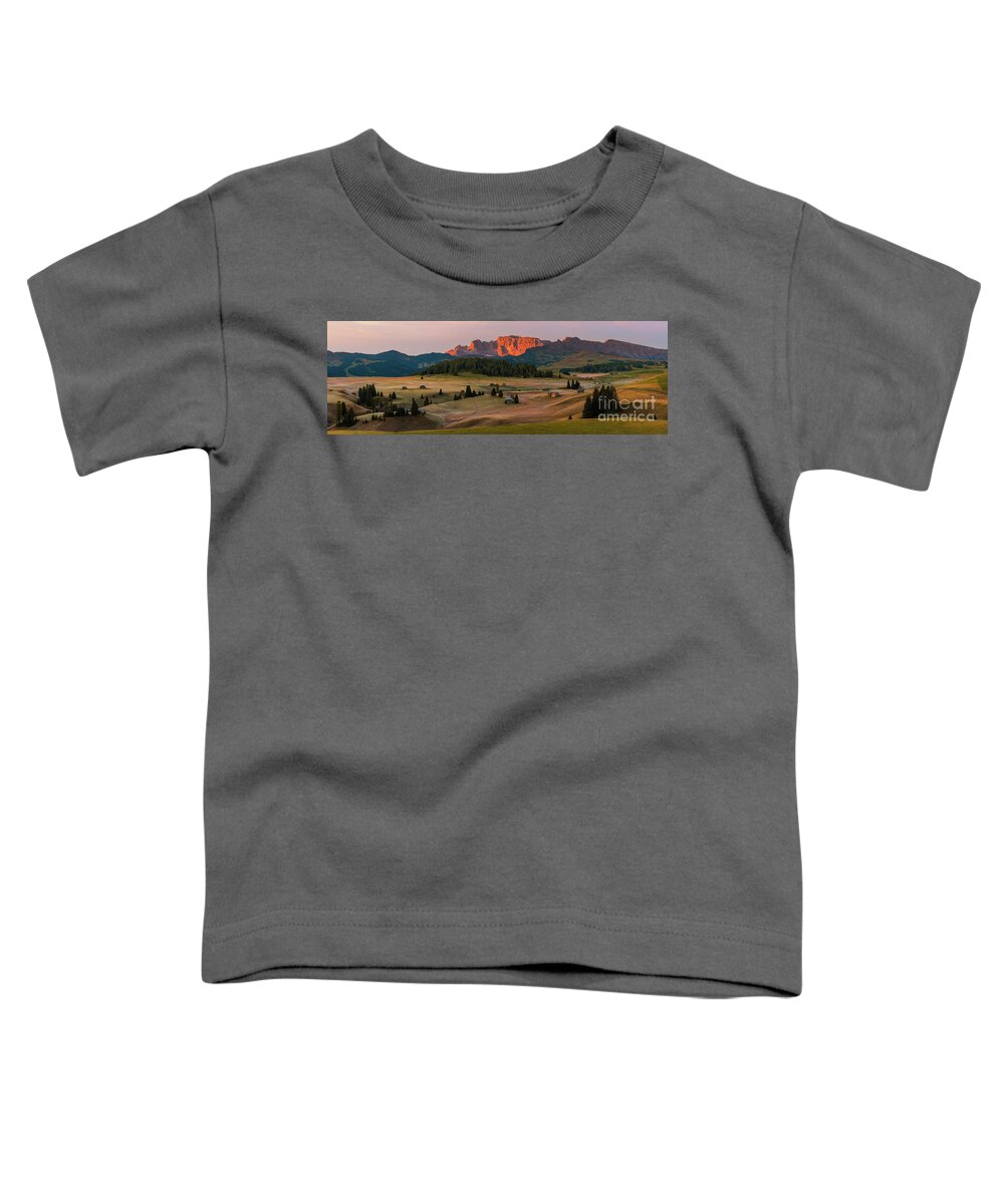 Alpe Di Siusi Toddler T-Shirt featuring the photograph Panorama from Alpe di Siusi #4 by Henk Meijer Photography
